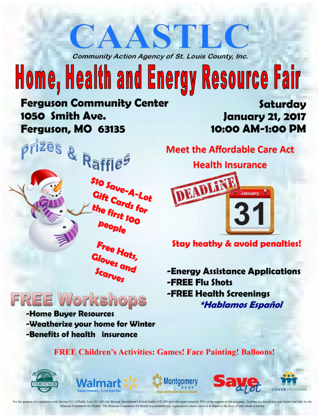 CAASTLC home, health and energy resource fair flyer